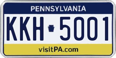 PA license plate KKH5001