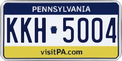 PA license plate KKH5004