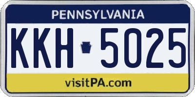 PA license plate KKH5025
