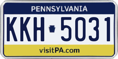 PA license plate KKH5031