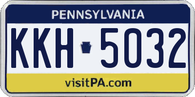 PA license plate KKH5032