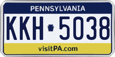 PA license plate KKH5038