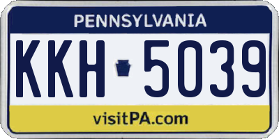 PA license plate KKH5039
