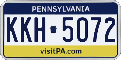 PA license plate KKH5072