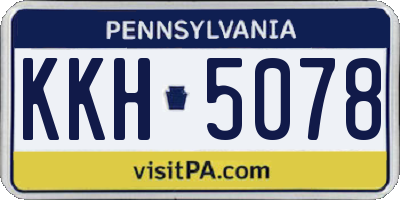 PA license plate KKH5078