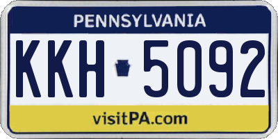PA license plate KKH5092