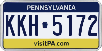 PA license plate KKH5172
