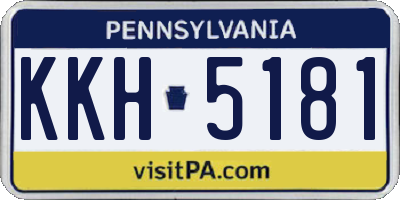 PA license plate KKH5181
