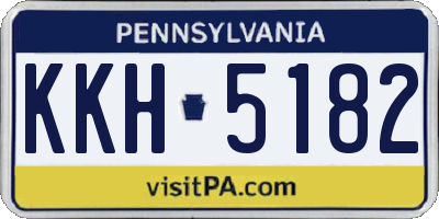 PA license plate KKH5182