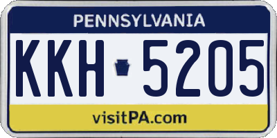 PA license plate KKH5205