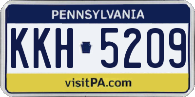 PA license plate KKH5209