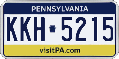 PA license plate KKH5215