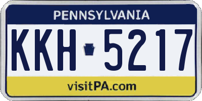 PA license plate KKH5217