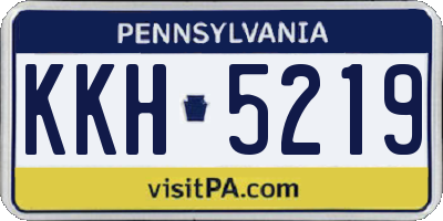 PA license plate KKH5219