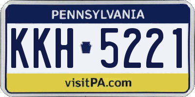 PA license plate KKH5221