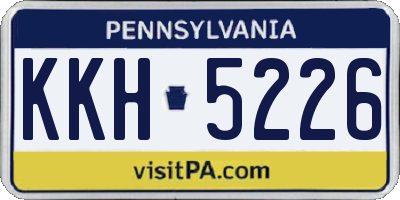 PA license plate KKH5226