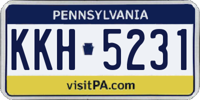 PA license plate KKH5231