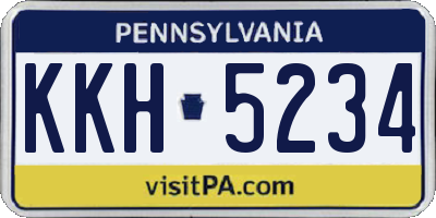 PA license plate KKH5234