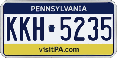 PA license plate KKH5235