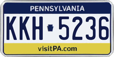 PA license plate KKH5236