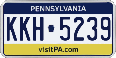 PA license plate KKH5239