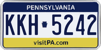 PA license plate KKH5242