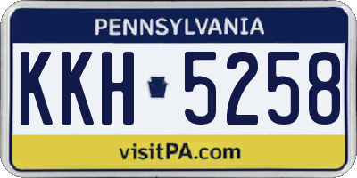 PA license plate KKH5258