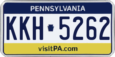 PA license plate KKH5262