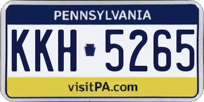PA license plate KKH5265