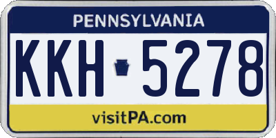 PA license plate KKH5278