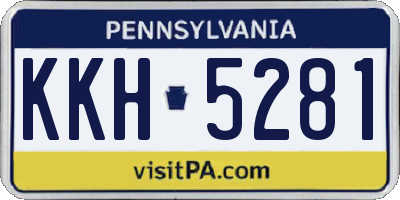 PA license plate KKH5281