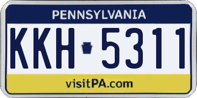 PA license plate KKH5311