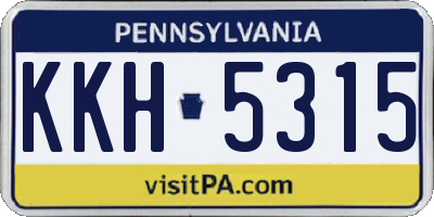 PA license plate KKH5315