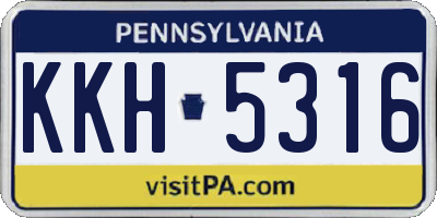PA license plate KKH5316
