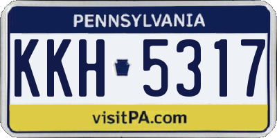 PA license plate KKH5317