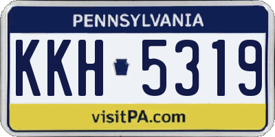 PA license plate KKH5319