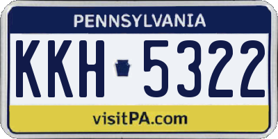 PA license plate KKH5322