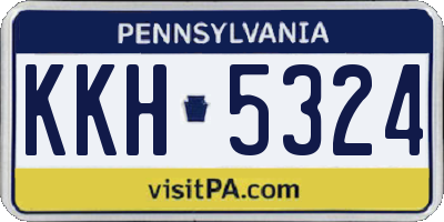 PA license plate KKH5324