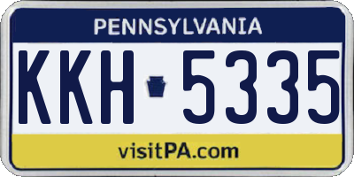 PA license plate KKH5335