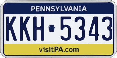PA license plate KKH5343