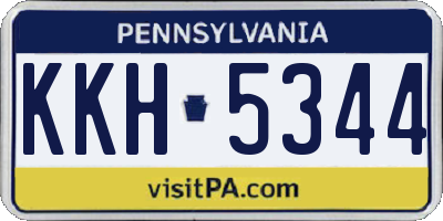 PA license plate KKH5344