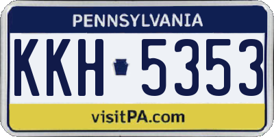 PA license plate KKH5353