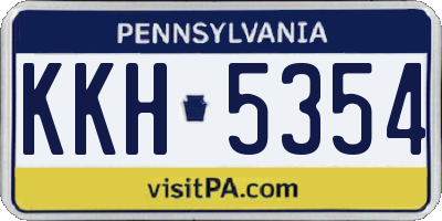 PA license plate KKH5354
