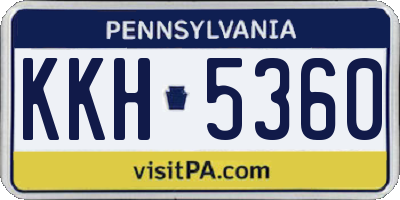 PA license plate KKH5360