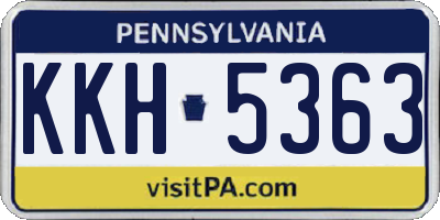 PA license plate KKH5363