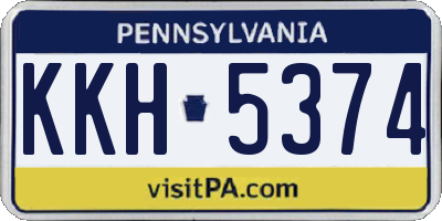 PA license plate KKH5374