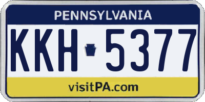 PA license plate KKH5377