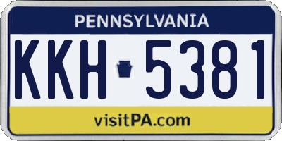 PA license plate KKH5381