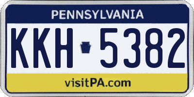 PA license plate KKH5382