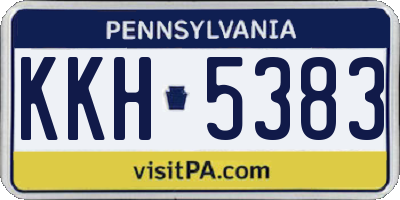 PA license plate KKH5383